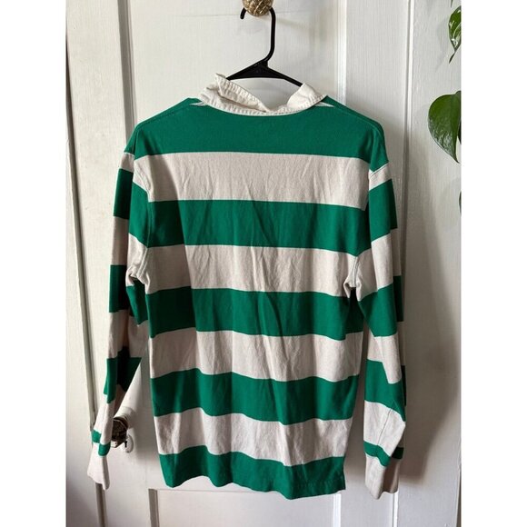 J. crew men’s size small green and white striped shirt - Picture 6 of 7